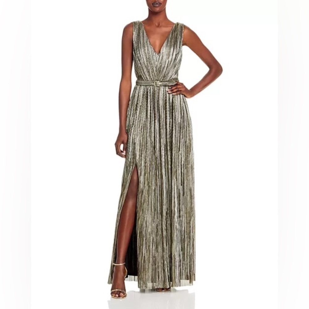 Eliza J | Shimmering Belted Gown In Gray Size 12 NEW